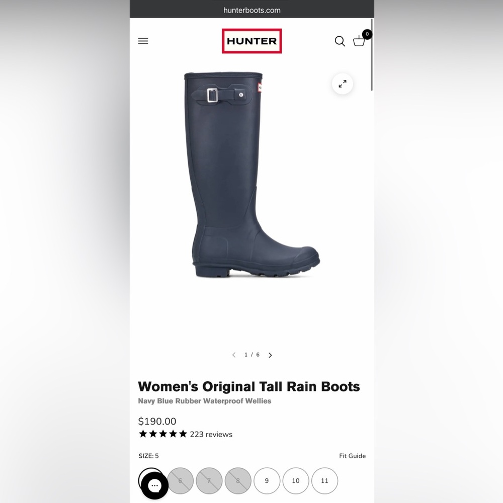 Women's Original Tall Rain Boots
Navy Blue Rubber Waterproof Wellies